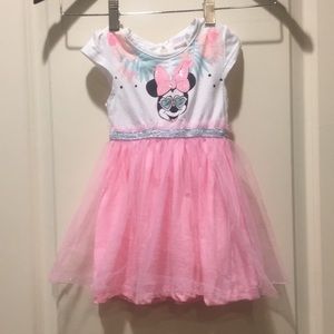 Disney Baby girls embellished sparkling Minnie Mouse Dress pink tulle 12-18M